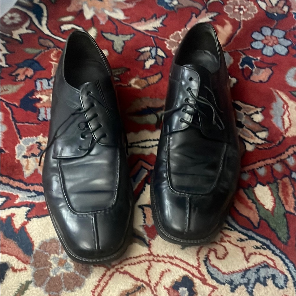 Men's Black Leather Dress Shoes
